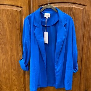 NWT ANDREE BY UNIT Bright Royal Blue Open-Front Blazer size small